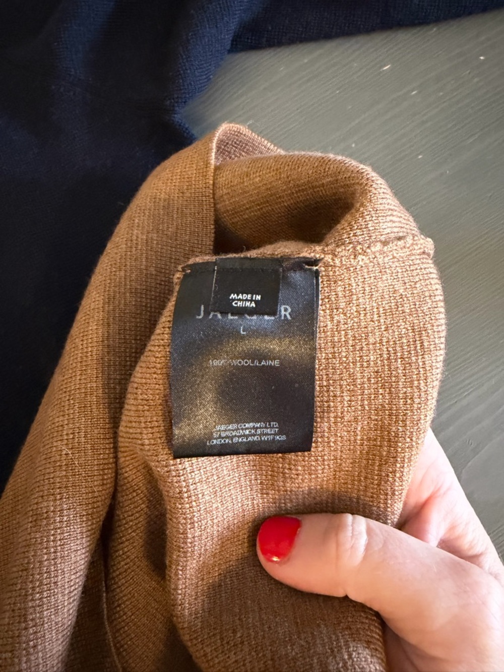 Jaeger Wool Colorblock Collared Sweater Dress - Picture 6 of 9